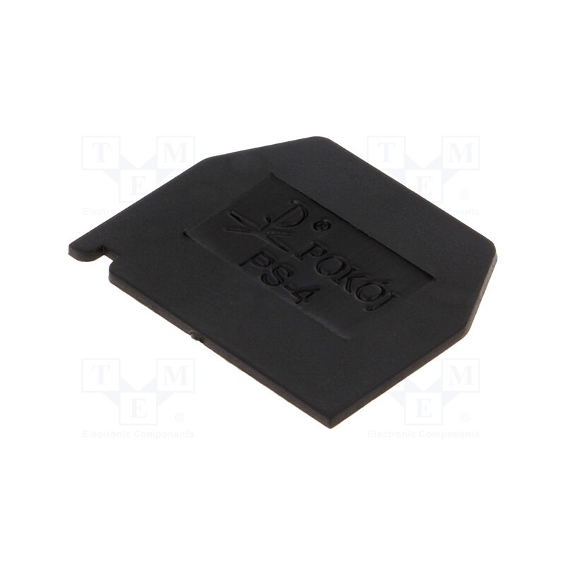1 pcs x POKu00d3J - A41-6103 - End plate, black, Width: 1mm, polyamide, -25÷100°C, ZG-G2.5,ZG-G4