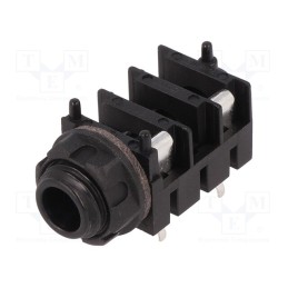 1 pcs x CLIFF - CL1110 S1/BNB - Socket, Jack 6,3mm, female, mono,with double switch, ways: 2, THT