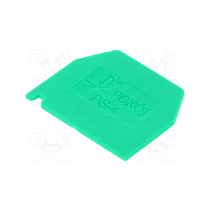 1 pcs x POKu00d3J - A41-6105 - End plate, green, Width: 1mm, polyamide, -25÷100°C, ZG-G2.5,ZG-G4