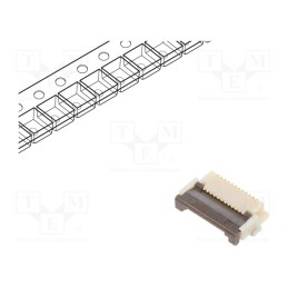 1 pcs x HIROSE - FH12-12S-0.5SH(55) - Connector: FFC/FPC, horizontal, PIN: 12, bottom contacts,ZIF, SMT