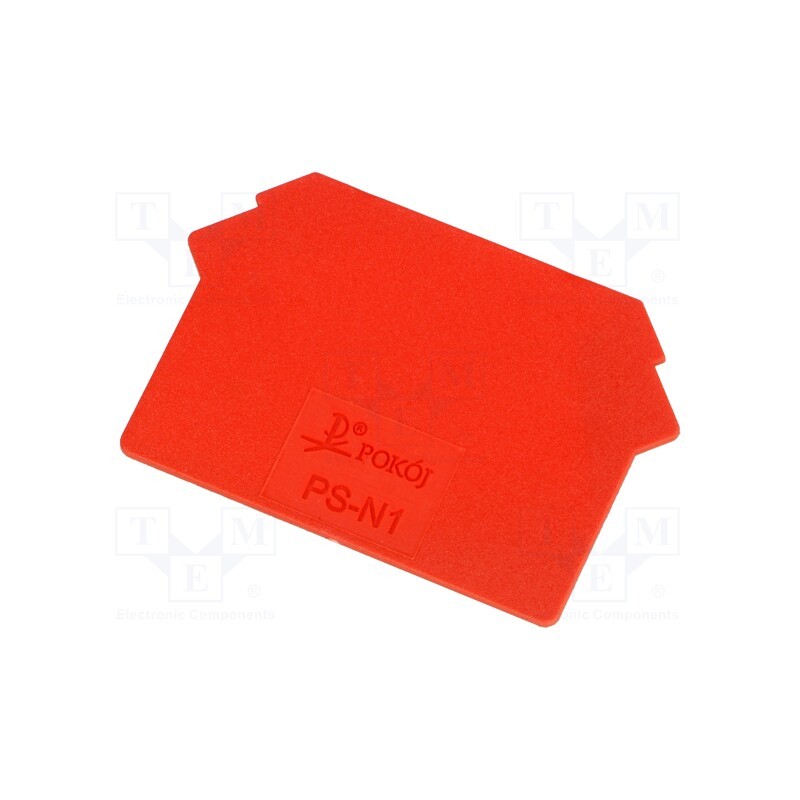 1 pcs x POKu00d3J - A41-8117 - End plate, red, Width: 1mm, polyamide, -25÷120°C, UL94V-0, ZUG