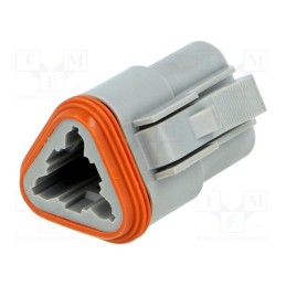1 pcs x AMPHENOL - AT06-3S - Connector: wire-wire, AT, female, plug, for cable, PIN: 3, grey, IP67
