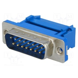 1 pcs x CONNFLY - DS1036-15MPU2PX-YT - D-Sub, PIN: 15, plug, male, for ribbon cable, IDC, UNC 4-40, 1.27mm