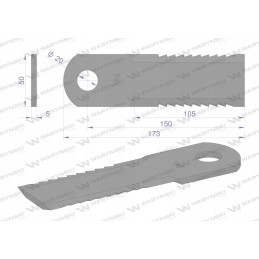 Rotary knife straw chopper 175x50x5mm 20