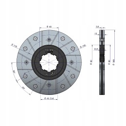 Brake disc Bison z 056 z 058 Polmo nt fi 165