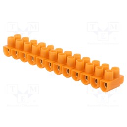 1 pcs x SIMET - 21210108 - Terminal block, screw terminal, 2.5mm2, 24A, ways: 12, orange
