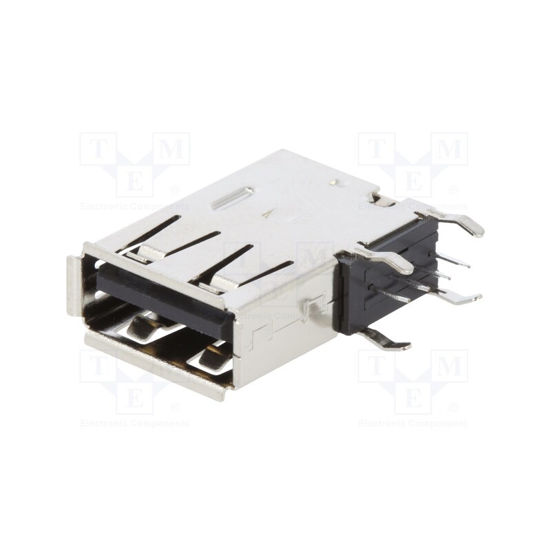 1 pcs x MOLEX - 482040001 - Socket, USB A, on PCBs, THT, PIN: 4, side,angled 90°, USB 2.0