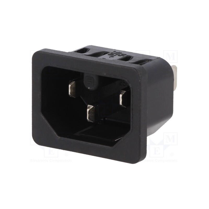1 pcs x SCHURTER - 6110.4315 - Connector: AC supply, socket, male, 10A, 250VAC, IEC 60320, C16