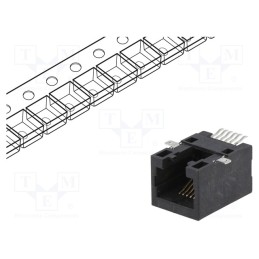 1 pcs x ENCITECH - RJJU-66-141-E3H-008 - Socket, RJ12, PIN: 6, Cat: 5, Layout: 6p6c, SMT, horizontal