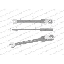 6 mm open-end wrench with 72 teeth ratchet