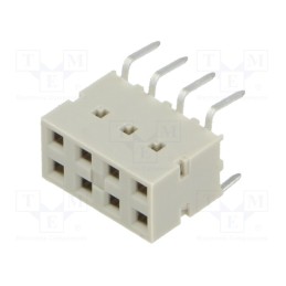 1 pcs x Amphenol Communications Solutions - 71991-804HLF - Socket, PCB to PCB, female, Dubox®, 2.54mm, PIN: 8, THT, 2A, straight