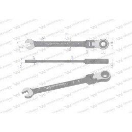 7 mm open-end wrench with 72 teeth ratchet