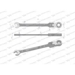 mm open-end wrench with 72 teeth ratchet