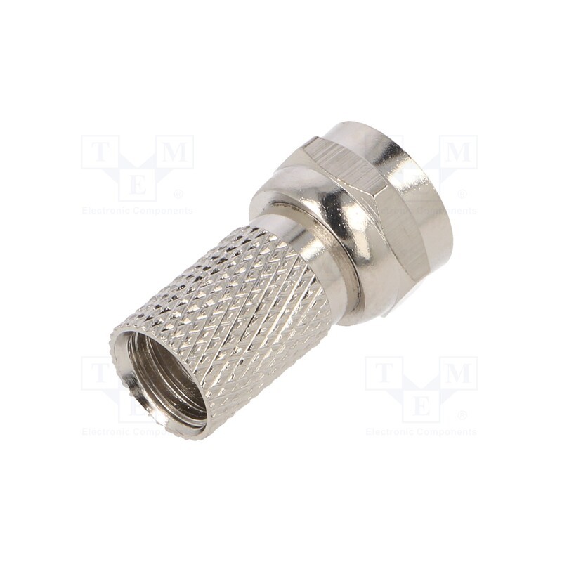 1 pcs x ADAM TECH - RF4-89-X-05-75 - Plug, F, male, straight, RG6, Ømax: 6.5mm, twist-on, for cable