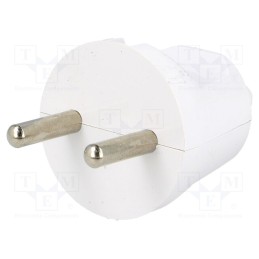1 pcs x PLASTROL - W-10106 - Connector: AC supply, male, plug, 2P, 230VAC, 16A, Type: round, white
