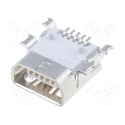 1 pcs x MOLEX - 678038020 - Socket, USB AB mini, on PCBs, SMT, PIN: 5, horizontal, reel