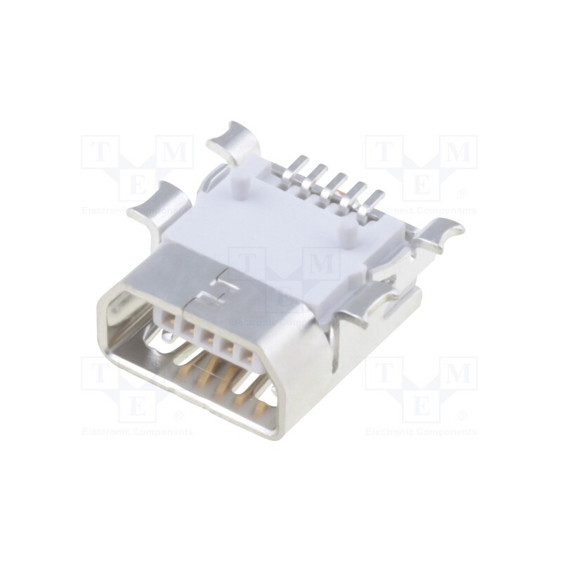 1 pcs x MOLEX - 678038020 - Socket, USB AB mini, on PCBs, SMT, PIN: 5, horizontal, reel