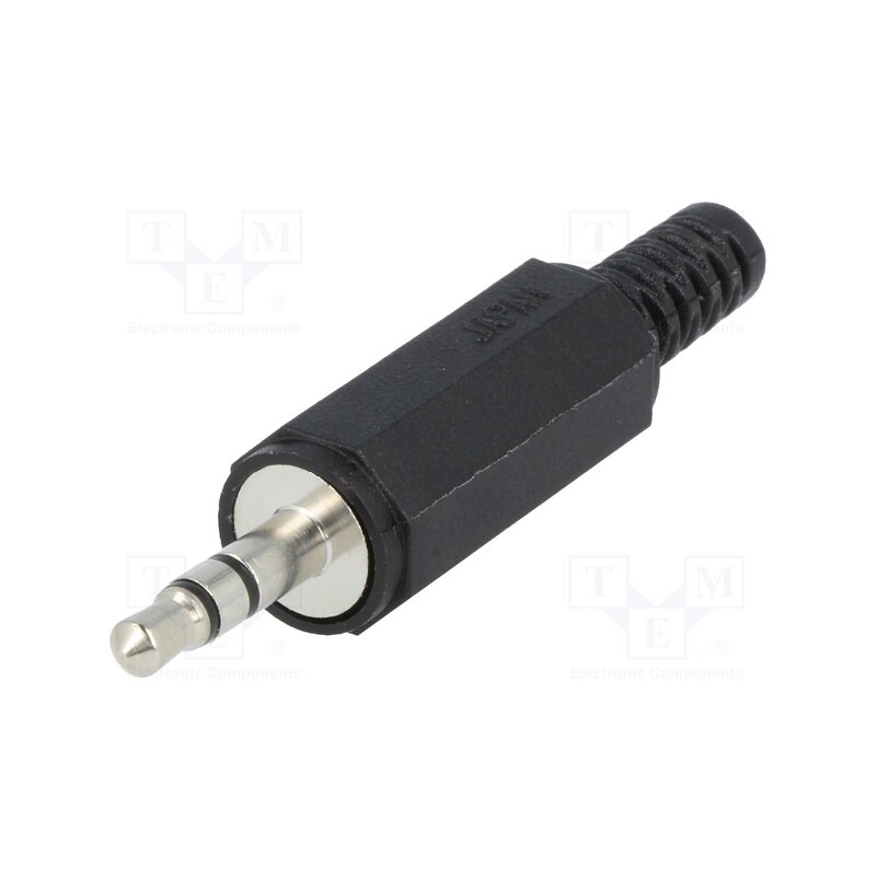 1 pcs x SCHURTER - 4832.131 - Plug, Jack 3,5mm, male, stereo, ways: 3, straight, for cable, 4mm