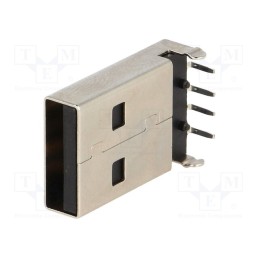 1 pcs x LUMBERG - 01/08/2410 - Plug, USB A, on PCBs, THT, PIN: 4, angled 90°, USB 2.0