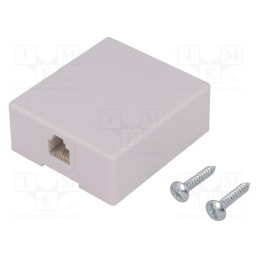 1 pcs x NINIGI - RJ11GN - Socket, RJ11, Layout: 6p4c, surface-mounted,screw, H: 57mm, W: 50mm