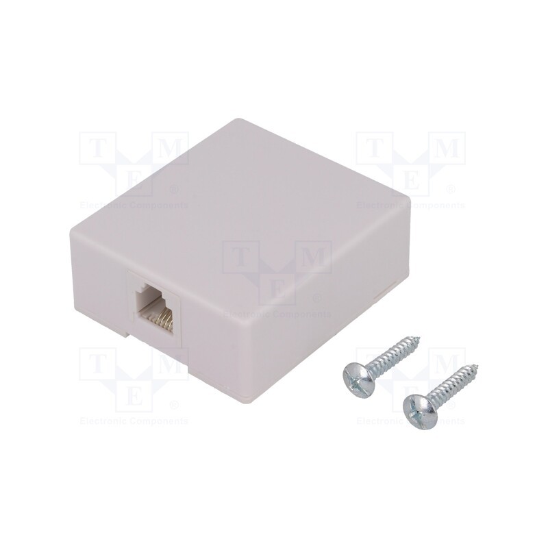 1 pcs x NINIGI - RJ11GN - Socket, RJ11, Layout: 6p4c, surface-mounted,screw, H: 57mm, W: 50mm