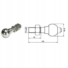 Hitch ball 50mm with hitch M22x1 5 ball 50mm M22