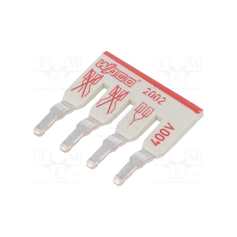 1 pcs x WAGO - 2002-474 - Bridge, ways: 4, grey, 2002, 400V, 25A, 2002