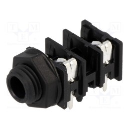 1 pcs x AMPHENOL - ACJM-PHOP - Socket, Jack 6,3mm, female, mono,with double switch, ways: 2, THT