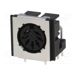 1 pcs x CLIFF - FM6727 - Socket, DIN, female, shielded, PIN: 7, Layout: 270°, angled 90°, THT