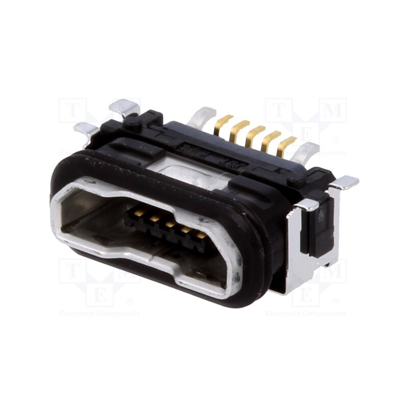 1 pcs x JST - UB-MC5BR3-SDWP604-4S-TF - Socket, USB B micro, SMT, PIN: 5, with seal, USB 2.0, IPX7