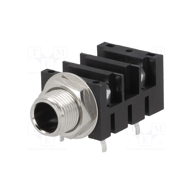 1 pcs x AMPHENOL - ACJM-MHDRM - Socket, Jack 6,3mm, female, mono,with double switch, ways: 2, THT