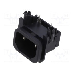 1 pcs x SCHURTER - GSP2.9210.14 - Connector: AC supply, socket, male, 10A, 250VAC, IEC 60320, C14 (E)