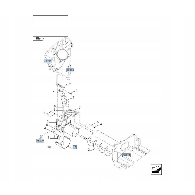 New Holland CR CX 84462 bowl feeder cover