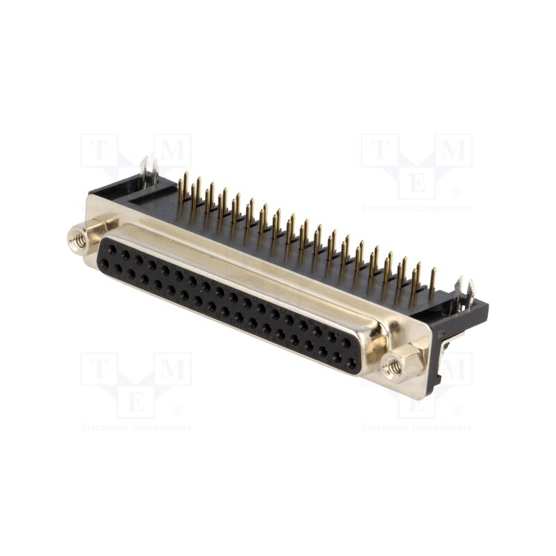 1 pcs x CONNFLY - DS1037-01-37FNAKSI74 - D-Sub, PIN: 37, socket, female, angled 90°, THT, UNC 4-40, -55÷105°C