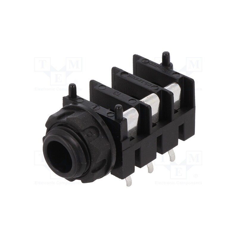 1 pcs x CLIFF - CL1115 S1/BBB - Socket, Jack 6,3mm, female, stereo,with triple switch, ways: 3
