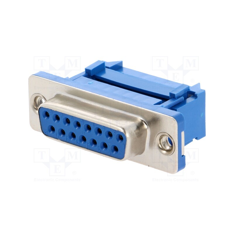 1 pcs x CONNFLY - DS1036-15FPU2PX-YT - D-Sub, PIN: 15, plug, female, for ribbon cable, IDC, UNC 4-40