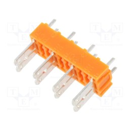 1 pcs x WEIDMu00dcLLER - 9500640000 PCF 7.50/04/180 3.5SN OR BX - Terminal: spade terminal strip, male, THT, on PCBs, brass, tin