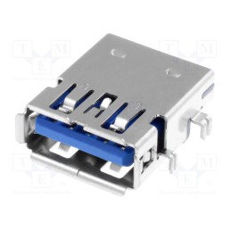 1 pcs x ATTEND - 209B-DG02 - Socket, USB A, on PCBs, THT, angled 90°, middle board mount