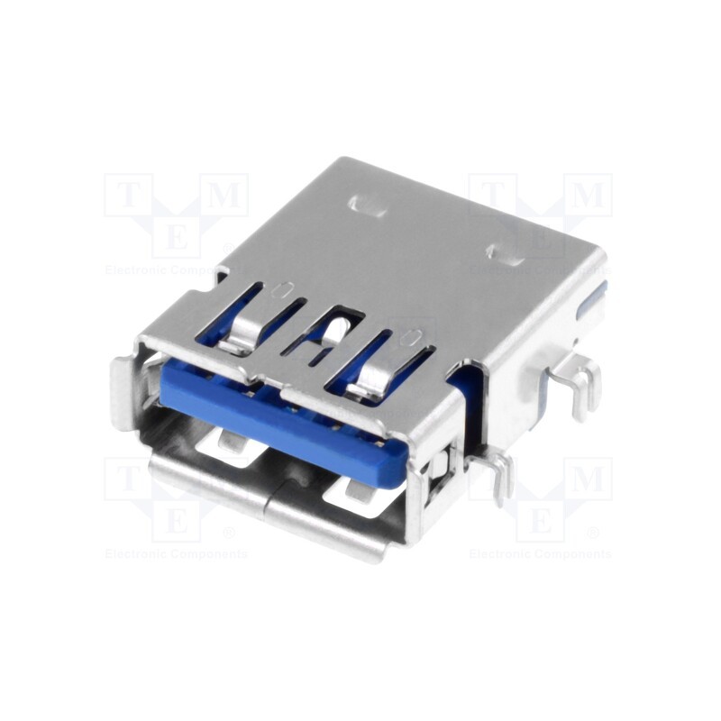 1 pcs x ATTEND - 209B-DG02 - Socket, USB A, on PCBs, THT, angled 90°, middle board mount