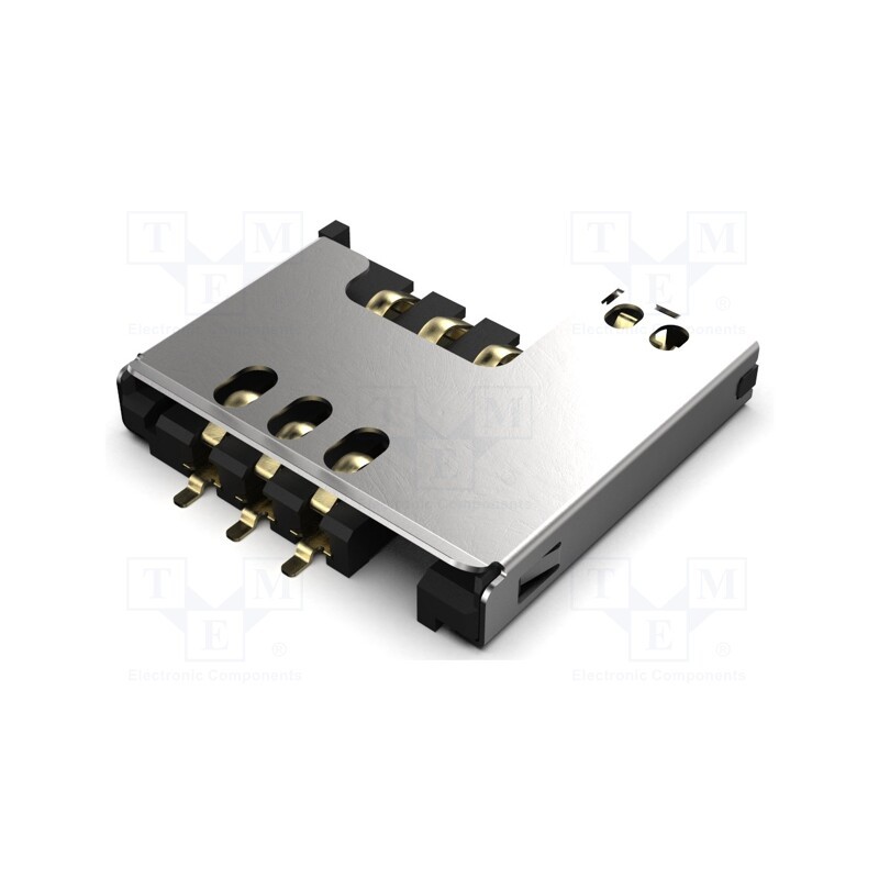 1 pcs x Global Connector Technology (GCT) - SIM2070-6-1-30-00-A - Connector: for cards, Mini SIM, push-pull, SMT, gold flash, PI