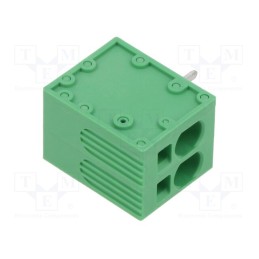 1 pcs x ADAM TECH - EB167A-02-M - PCB terminal block, Contacts ph: 7.5mm, ways: 2, angled 90°, green