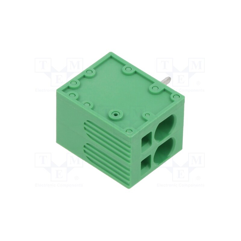 1 pcs x ADAM TECH - EB167A-02-M - PCB terminal block, Contacts ph: 7.5mm, ways: 2, angled 90°, green
