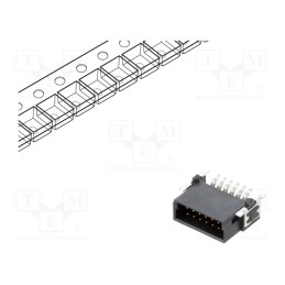 1 pcs x ADAM TECH - ESMC-M-12-SGR-SMT-T/R - Connector: PCB to PCB, male, PIN: 12, 1.27mm, -55÷125°C, UL94V-0