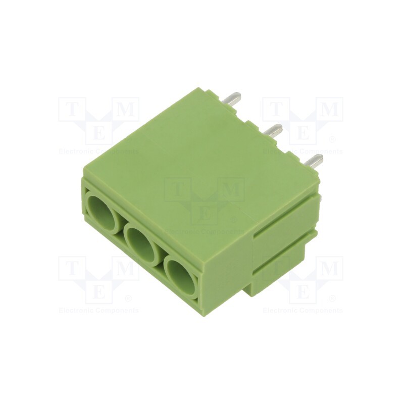 1 pcs x XINYA - XY135-3P 10.16MM GREEN - PCB terminal block, angled 90°, 10.16mm, ways: 3, on PCBs, green