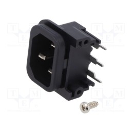 1 pcs x SCHURTER - GSP2.8101.13 - Connector: AC supply, socket, male, 10A, 250VAC, IEC 60320, C14 (E)