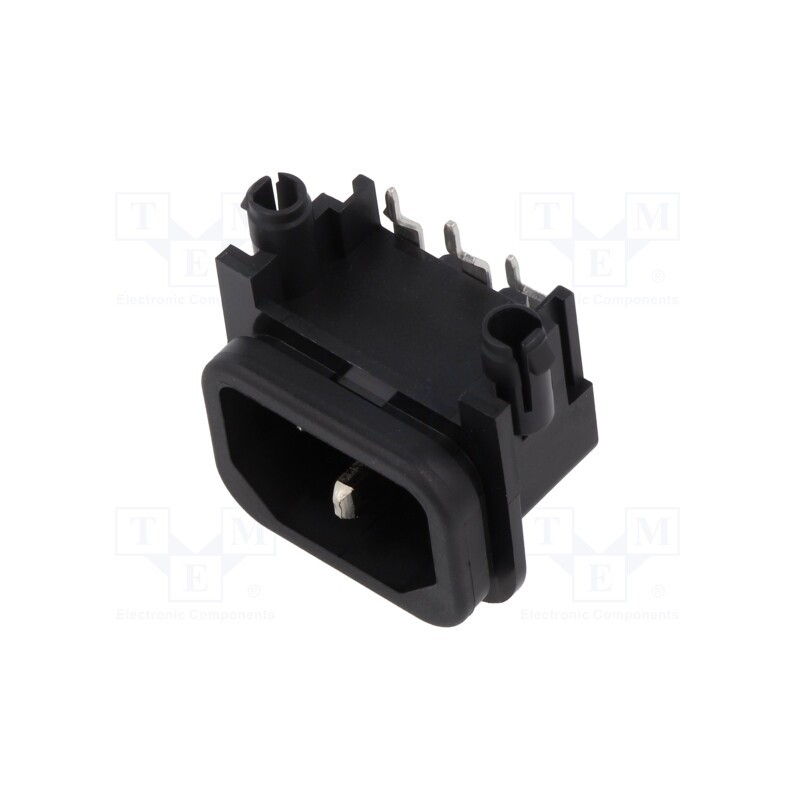1 pcs x SCHURTER - GSP2.9205.13 - Connector: AC supply, socket, male, 10A, 250VAC, IEC 60320, C14 (E)