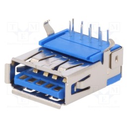 1 pcs x NINIGI - USBA-G3.0/1 - Socket, USB A, on PCBs, THT, angled 90°, USB 3.0