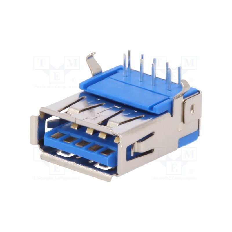 1 pcs x NINIGI - USBA-G3.0/1 - Socket, USB A, on PCBs, THT, angled 90°, USB 3.0