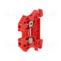 1 pcs x WEIDMu00dcLLER - 1020140000 WDU 4 RT - Splice terminal: rail, 4mm2, ways: 1, terminals: 2, red, Width: 6.1mm