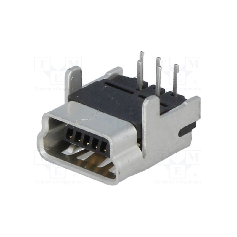 1 pcs x MOLEX - 548190519 - Socket, USB B mini, on PCBs, THT, PIN: 5, angled 90°